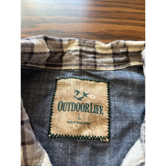 Outdoor Life men’s button collared plaid shirt size L - Picture 3 of 5